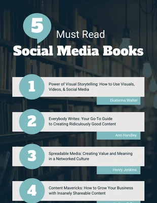 business  Template: 5 Must Read Social Media Books Pinterest Post