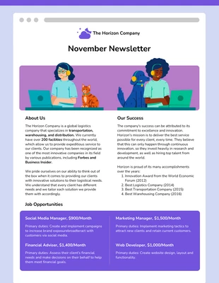 business  Template: Company Newsletters Ideas
