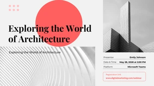 premium  Template: Minimalistische rot-weiße Architekturpräsentation