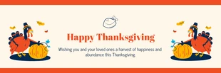 Free  Template: Beige And Orange Illustration Happy Thanksgiving Banner