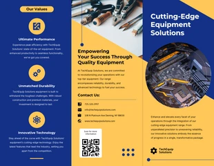 business  Template: Blue and Yellow Product Tri-fold Brochure