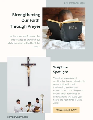 Free  Template: Boletín de noticias de la iglesia en tonos pastel, moderno y elegante