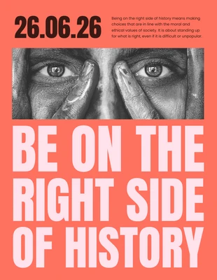 Free  Template: Affiche de campagne sociale typographique rouge pastel