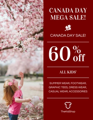 premium  Template: Minimal Canada Day Sale Flyer