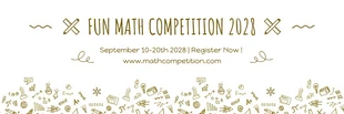 Free  Template: Banner de matemáticas divertido blanco y marrón