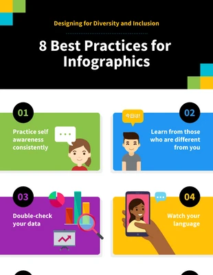 Free  Template: Infografik zu bewährten Praktiken im Bereich Vielfalt und Integration