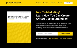 Free  Template: Marketing Strategy Ebook Landing Page