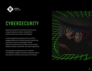 Black and Green Cybersecurity Cool Presentation - صفحة 2