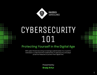 Free  Template: Black and Green Cybersecurity Cool Presentación