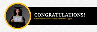 Free  Template: White Black And Yellow Modern Rustic Congratulation Graduation Banner