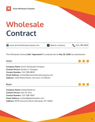 business  Template: Wholesale Contract Template