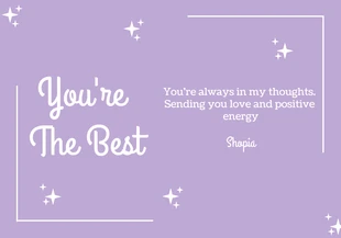 Free  Template: Purple White Typographic Thinking Of You Card
