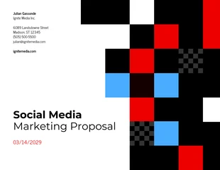 Free  Template: Proposition de marketing des médias sociaux en damier