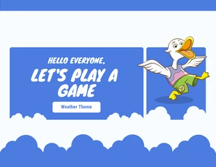 Free  Template: Blue Playful Cheerful Cloud Illustration Weather Theme Game Presentation (Ilustração de nuvem alegre e divertida azul)
