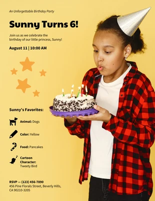 Free  Template: Yellow Infographic Birthday Poster