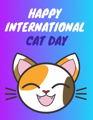 Free  Template: Gradient Cat Day Pinterest Post