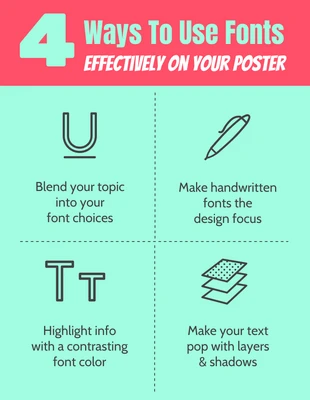 Free  Template: Blue Ways To Use Fonts Infographic 