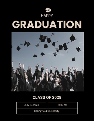 Free  Template: Affiche sable noir Graduation