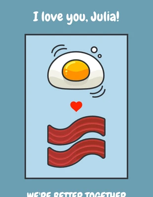 Free  Template: Publicación de Pinterest del día de San Valentín con huevos de tocino