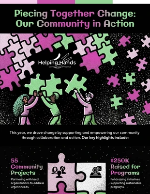 Free  Template: Community Impact Puzzle Infographic