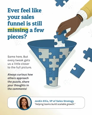 Free Template: Modello LinkedIn per l'imbuto di vendita Missing Piece