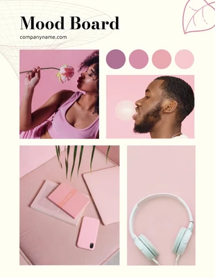 Free  Template: Mood Boards coloridos em rosa e preto