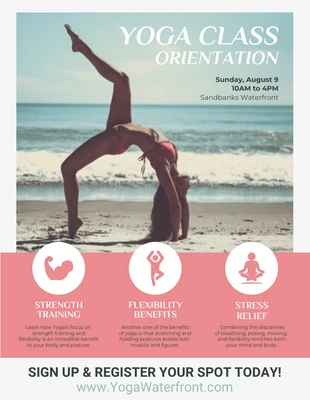 Free  Template: Pôster do evento de orientação da aula de ioga