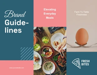 Free  Template: Flat Color Fresh Bites Brand Guidelines