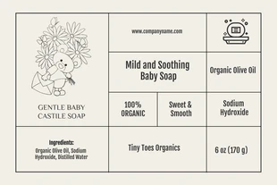 Free  Template: Étiquette de savon simple beige