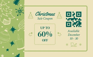 Free  Template: Light Green Modern Abstract Illustration Christmas Sale Coupons