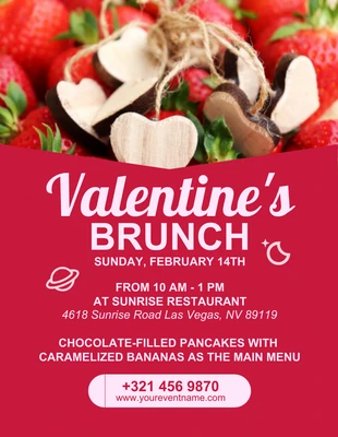 Free  Template: Flyer moderno para el almuerzo de San Valentín en rosa oscuro