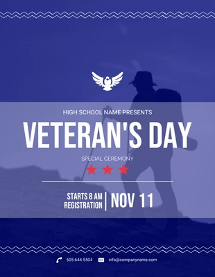 Free  Template: Design di un poster per la Giornata del Veterano per le scuole superiori