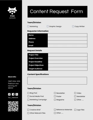 business  Template: Simple Grey and Black Content Forms