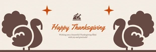 Free  Template: Beige einfaches Happy Thanksgiving-Banner