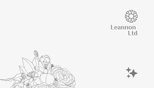 Free  Template: Tarjeta De Visita Maquillador de arte lineal floral simple gris claro