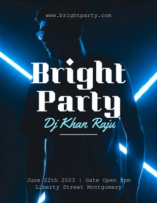 Free  Template: Black Modern Bright Party Flyer