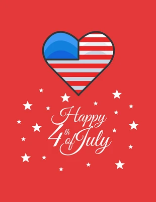 Free  Template: Red Independence Day Card