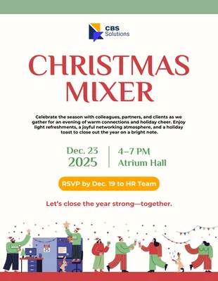 Free Template: Corporate Christmas Mixer Flyer