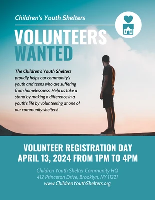 Nonprofit Volunteer Registration Event Flyer