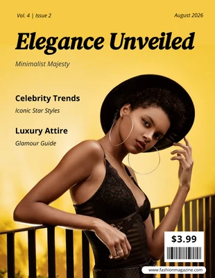 Free  Template: Magazine de mode jaune simple