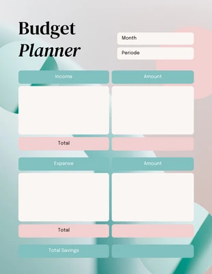 Free  Template: Turquoise and Peach Pastel Finance Planner