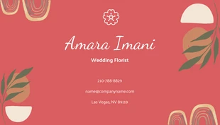 Red Floral Business Card - صفحة 2
