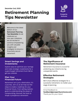Free  Template: Retirement Planning Tips Newsletter