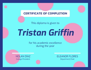 premium  Template: Dotted Vibrant Certificate of Completion