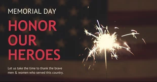 premium  Template: Post su Facebook sui fuochi d'artificio d'epoca del Memorial Day