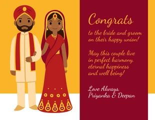Free  Template: Carte de mariage culturelle hindoue