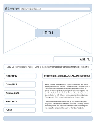 Free  Template: Realistische Homepage Wireframe