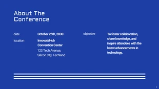 Minimalist Blue White Conference Presentation - Página 2