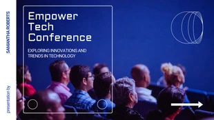 premium  Template: Minimalist Blue White Conference Presentation