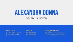 Light Grey And Blue Simple Medical Business Card - Pagina 2